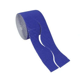 Bright Ideas Ultra Blue, 10cm x 7.5m Corrugated Border Roll for School Displays. BI8207.
