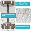 Brushed Nickel Pendant Lights Kitchen Island 4.72" Hammered Glass 2