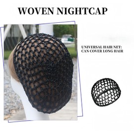 Wogerplu 5 piezas de red tejida para el cabello Wlastic para mantener el peinado utilizado para envolver pelucas de dormir, decoración de baño, etc. color negro, Negro -, Talla única