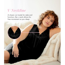 Exquisite Form Women's Coloratura Sleeveless Short Gown, Midnight Black, X-Large