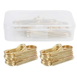 Lwuey Metal Pen Clip, Golden Paper Clip Holder, Pen Clips, Clip Assistant Notebook, Stainless Steel Pen Holder, Pen Size, Clipboard, Diaries, School or Office Use, Storage Box, 24 Pieces