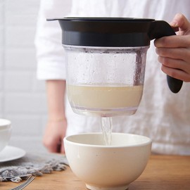 Oil Separator - Fat Separator With Bottom Release - Gravy Separator for Cooking with Oil Strainer - Fat Skimmer, Food Strainer, Kitchen Grease Separator for Gravy, Soups, Stew