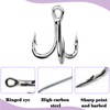 Natufish Treble Fishing Hooks 4X Strong - 10Pcs Triple Hooks