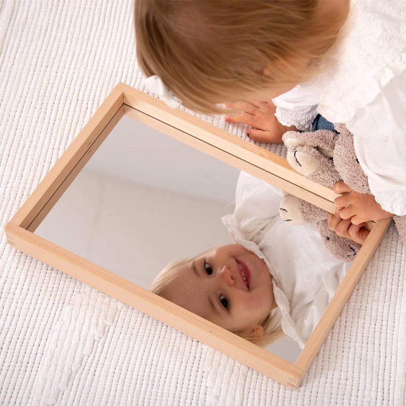 TickiT Small Wooden Mirror Tray - Explore Reflection, Symmetry and