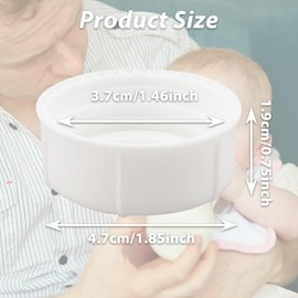 10Pcs White Travel Bottle Caps with Cleaning Brush Compatible with Dr Brown Narrow Bottles, Storage Caps Replacement for Medela Bottles,Bottle Caps with Sealing Gasket Bottle Lids Replacement Parts