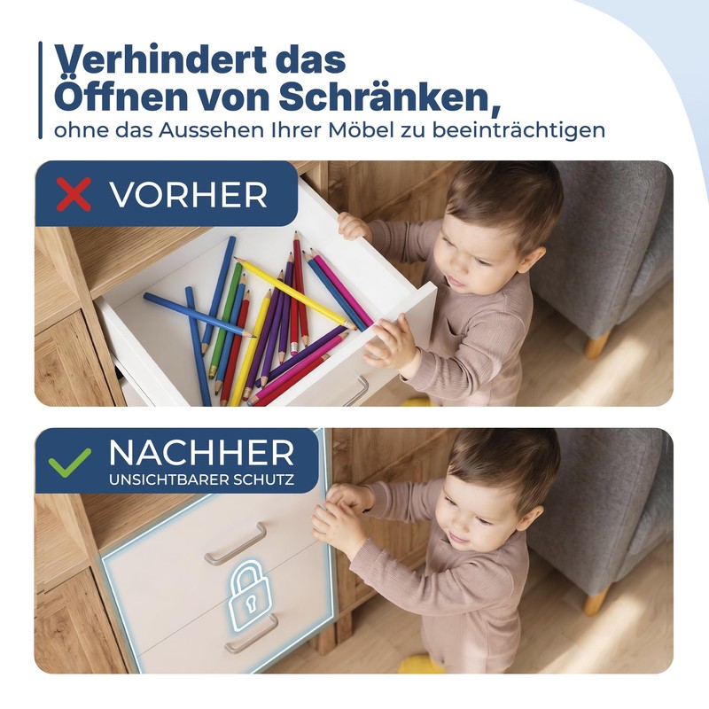 Hoffenbach Magnetic Child Lock 12 Locks + 3 Keys -
