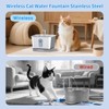 LABEKA Stainless Steel Cat Water Fountain 135oz/4L:Battery Operated Wireless Cat