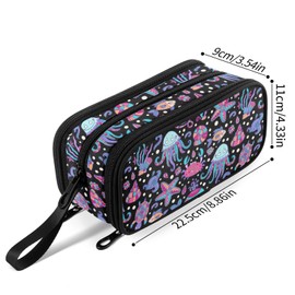 Fustylead Starfish Jellyfish Turtle Fish Pen Pencil Case Makeup Pouch Big Capacity Multi-Purpose Travel Bag Office Organizer with Zipper