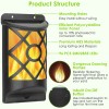 96 LEDs Flame Flickering Solar Garden Lights Waterproof Wall Mount