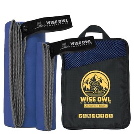Wise Owl Outfitters - Toalla de viaje para camping, ultrasuave, compacta, de secado rápido, microfibra, fitness, playa, senderismo, yoga, viajes, deportes