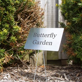 Stainless Steel Garden Sign. 6 x 4 Sign with a 10" Stake. Great as a Garden Memorial or Plant Label (Stainless Steel, 4 x 6)
