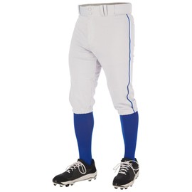 CHAMPRO Boys' Standard Triple Crown 2.0 Baseball Knickers with Braid, White, Royal