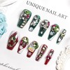 JODSONE Press on Nails Christmas Collection Square Handmade 3D Fake