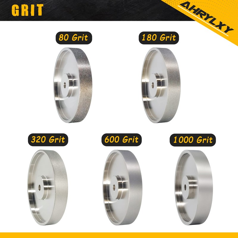 AHRYLXY 6" CBN Grinding Wheel, 1" Wide x 1/2" Arbor,