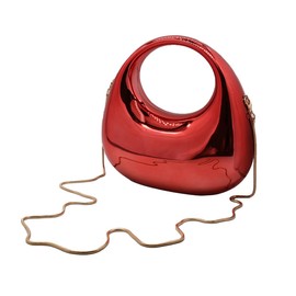 GSYPS Acrylic Handbags for Women Cute Acrylic Clutch Small Unique Purse Trendy Metal Evening Bag for Party Cocktail Red