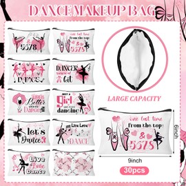 HSDSH 30pcs Dance Makeup Bag Dance Cosmetic Bags Dancer Gifts Survival Kit Pouch Travel Toiletry Bag Dance Team Gifts for Girls Women Dance Teacher Competition