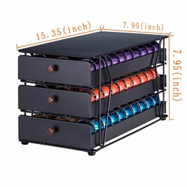 Rice rat for Nespresso Pods Holder Vertuo Pod Holder for Vertuoline Capsules (90 pods-3tiers)