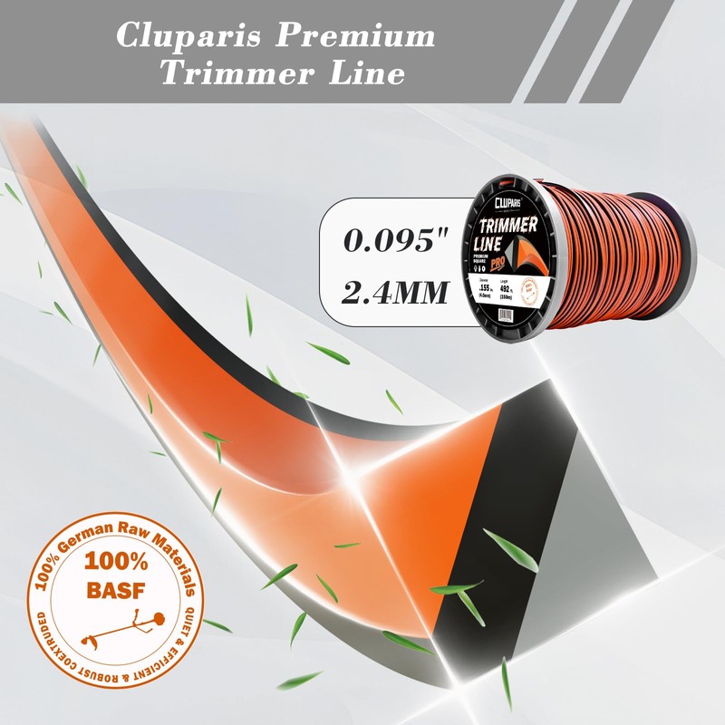 Cluparis 5-Pound Super Heavy Duty Trimmer Line .095-Inch-by-1365-ft Square Pro