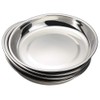 Qskely Stainless Steel Dinner Round Plates, 4 Pack Food Grade