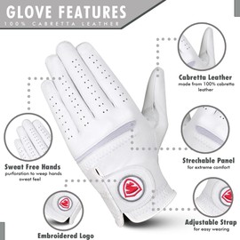 Golf Gloves for Men Womens - Cabretta Leather Golf Gloves Left/Right Hand | Pack of 1