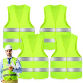 UVVRUR High Visibility Vests Car Safety Vest 4 Pieces Breakdown Vest Safety Vest Neon Yellow Car Breakdown Aid Reflective Safety Vests