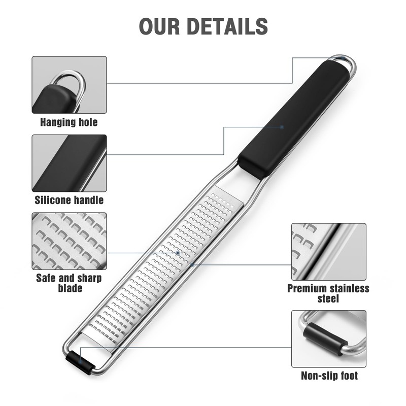 Diboniur Cheese Grater, Hand Grater, Parmesan Grater, Garlic Grater, Lemon