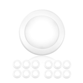PARMIDA (12 Pack) 5/6 Inch Dimmable LED Disk Light Surface Flush Mount 15W, UL Listed, Recessed Retrofit Ceiling Lights, Energy Star, Installs into Junction Box Or Recessed Can,1050lm - 5000K