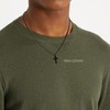 GAVU Stainless Steel Small Black Cross Pendant Necklace for Men