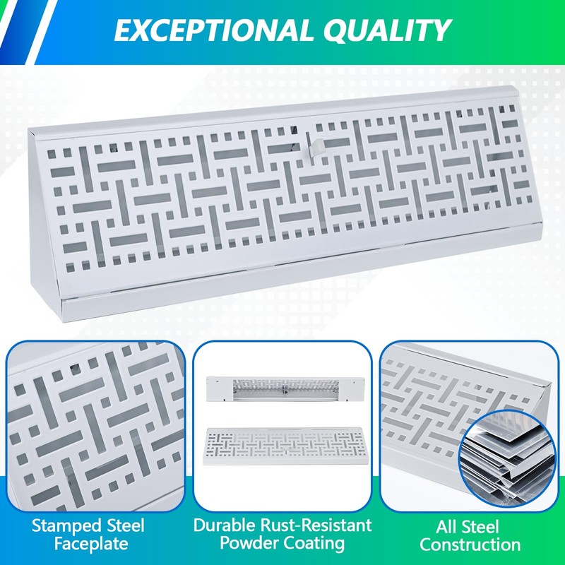 Flowild Flowild 15 Inch Baseboard Register (Duct Opening Size) -