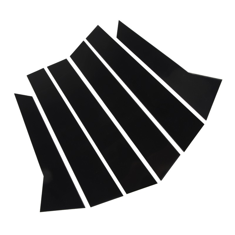 6Pcs B Pillar Posts Trim Glossy Black Exterior Window Decal
