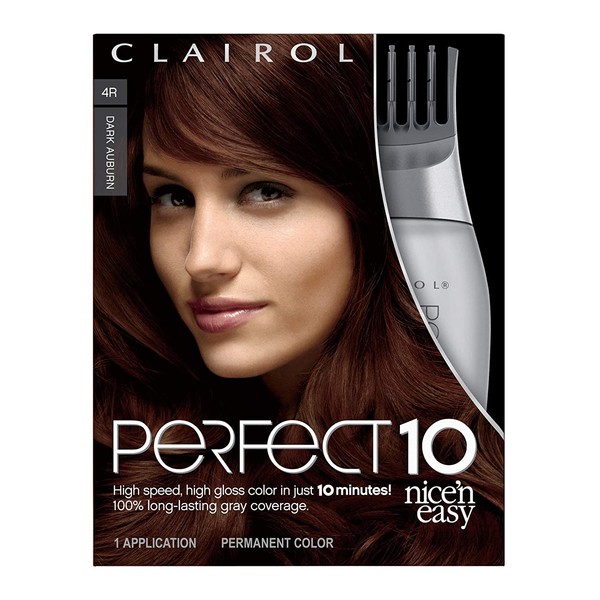 Clairol Nicen Easy Perfect 10 Permanent Hair Dyes Color 4R Dark Auburn 1 Pck
