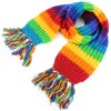LOUDelephant Long Chunky Wool Knit Striped Scarf - Rainbow