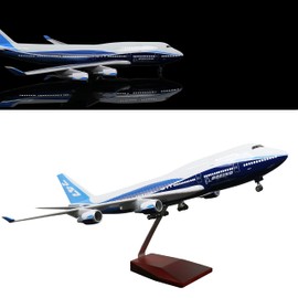 24-Hours 18” 1:130 Model Jet Airplane B747 Model Plane Aircraft Model Diecast Airplane for Adults with LED Light(Touch or Sound Control) for Decoration or Gift