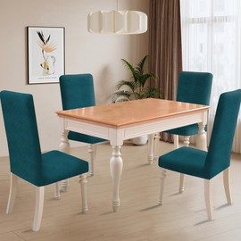 Ystyle Stretch Chair Covers, Set of 4, Chair Covers, Elastic, Removable, Washable, Universal Covers for Chairs, Chair Covers for Hotel, Banquet, Kitchen, Restaurant, Wedding Party, Green