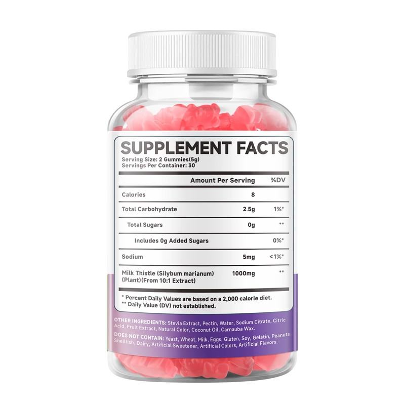 2 Pack Milk Thistle Gummies, Milk Thistle Extract for Antioxidant