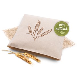 ZOLLNER Large Grain Cushion - Microwavable Heat Pad - Against Tension of Neck and Shoulders or Colic - Natural Wheat Grains - Removable, Washable Cover, 21 x 21 cm