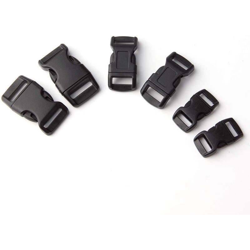 5/8, 1/2, and 3/8 inch(20 Each) Black Plastic Contoured Side