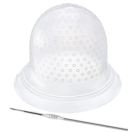 FRIUSATE Hair Coloring Highlighting Cap, 2 Pieces Silicone Highlight Cap Pull Through Caps Hair Coloring Frosting Cap with Hook, Hair Highlighting Kit Gloves and Brush for Salon Tools Women Men