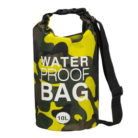 YELARXI Waterproof Dry Bag, 10L Fit for Women Men Water Proof Bags Lightweight Dry Storage Floating Backpack with Whistle for Travel Boating Kayaking (Yellow Camouflage)