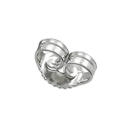 JewelrySupply Replacement Earring Back Medium Weight Solid 14k White Gold