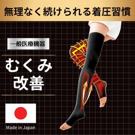 Slim Walk Compression Socks Medical Lymph Socks Long Toeless Black S-M Compression Swelling