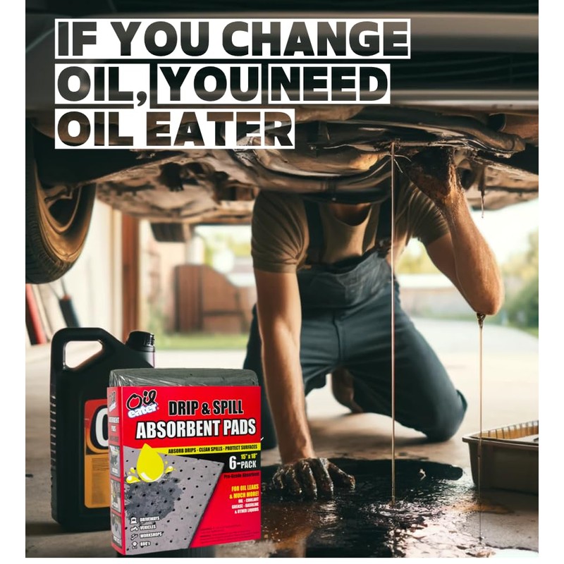 Oil Eater Drip & Spill Universal Pads - Absorbs Liquids