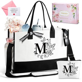 Christmas Gifts for Women, Gifts for Women, Gifts for Mom, Mom Gifts, Christmas Gifts for Mom, Butterfly Tote Bag with Shoulder Strap and Makeup Bag M