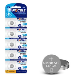PKCELL 5-Pack CR1025 Lithium Battery 3V CR 1025 Battery, 5-Year Shelf Life