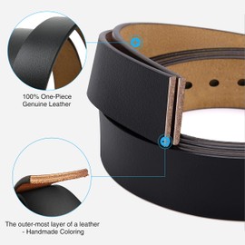 Chaoren Men's Leather Belt – Men's Leather Belt 35 mm for Jeans – Softer Leather Fits Better, brown
