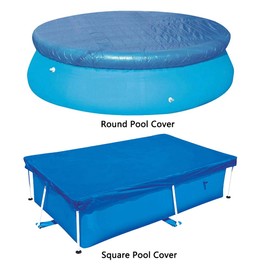 8FT Round Pool Cover, Foldable Swimming Pool Cover with Drawstring, Easy Set Heat Insulation Frame Protector for Garden