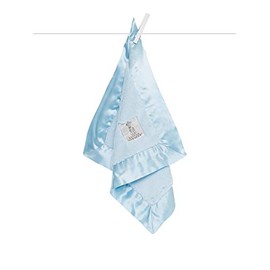 Little Giraffe Luxe Solid Blanky – Baby Blanket, 14” x 14”, Blue