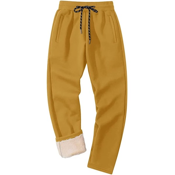 MAGCOMSEN Mens Sherpa Lined Sweatpants Thicken Fleece Lined Winter Pants