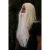 Party/Fancy Dress/Halloween LONG Beard & WIG set WHITE WIZARD SORCERER