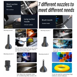 Cordless Handheld Vacuum & Air Pump 2 in 1, Rechargeable High Power 11000PA Mini Portable Car Vacuum Wet Dry Dust Buster & Blower [ Inflate/Deflate ] with Multi-Nozzles, Car Cleaning Accessories